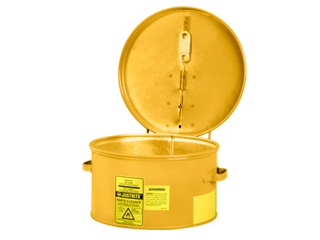 Justrite Dip Tank For Cleaning Parts - 4 Litre - Manual Cover W/Fusible Link In Case Of Fire - Steel - Yellow - 27611