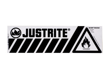 Justrite Haz-Alert Flammable Small Safety Band Label For Bottom Of Safety Cabinet - 29005