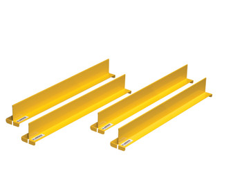 Justrite Shelf Dividers Fit Shelf Depth Of 18" - Set/4 - Yellow - 29990