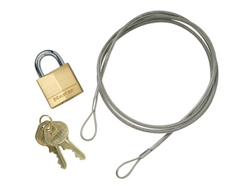 Justrite Anchoring Cable Kit With Padlock For Smokers'S Cease-Fire Cigarette Butt Receptacle - 268505