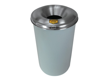 Justrite Cease-Fire Waste Receptacle - Safety Drum Can With Aluminum Head - 12 Gallon - White - 26612W