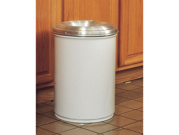 Justrite Cease-Fire Waste Receptacle - Safety Drum Can With Aluminum Head - 30 Gallon - White - 26630W