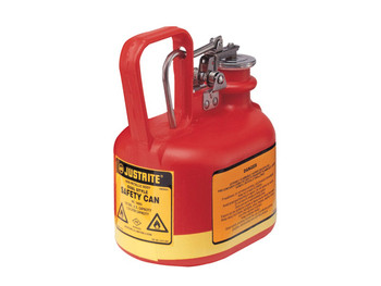 Eagle Oval Polyethylene Safety Can For Flammables - Stainless Steel Hardware - Flame Arrester - 0.5 Gallon - Red - 14065