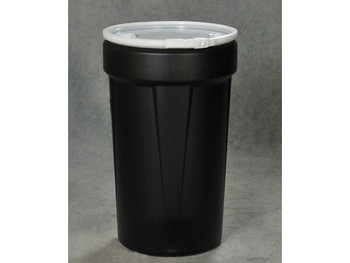 Eagle Lab Pack Open Head Poly Drum - 55 Gallon - Plastic Lever-Lock - 1x2" 1x3/4" Bung Holes - Black - 1655BLKBG