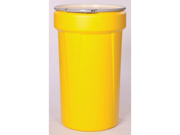 Eagle Lab Pack Open Head Poly Drum - 55 Gallon - Metal Lever-Lock - Yellow - 1655M
