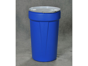 Eagle Lab Pack Open Head Poly Drum - 55 Gallon - Metal Lever-Lock - 1x2" 1x3/4" Bung Holes - Blue - 1655MBBG