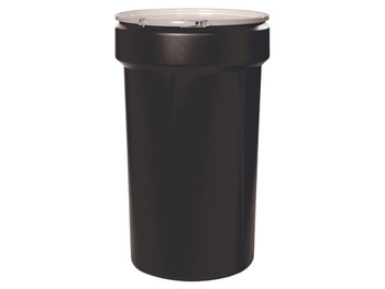 Eagle Lab Pack Open Head Poly Drum - 55 Gallon - Metal Lever-Lock - 1x2" 1x3/4" Bung Holes - Black - 1655MBLKBG