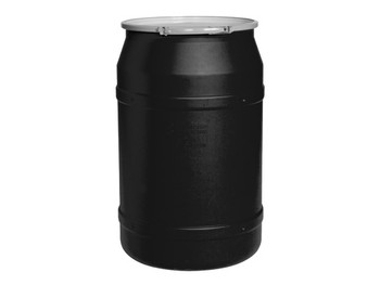 Eagle Lab Pack Open Head Poly Drum - 55 Gallon - Metal Lever-Lock - Black - 1656MBLK