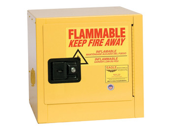 Eagle Bench Top Flammable Liquid Safety Cabinet - 2 Gallon - 1 Shelf - 1 Door - Self Close - Yellow - 1900X