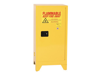 Eagle Tower Space Saver Safety Cabinet - 16 Gallon - 1 Shelf - 1 Door - Self Close - Yellow - 1905XLEGS