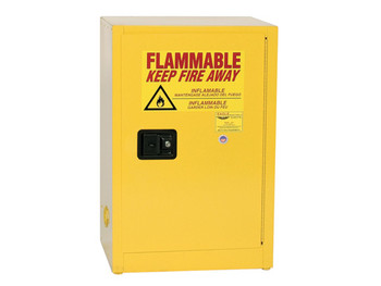 Eagle Space Saver Flammable Liquid Safety Cabinet - 12 Gallon - 1 Shelf - 1 Door - Manual Close - Yellow - 1925X