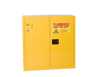 Eagle Flammable Liquid Safety Cabinet - 30 Gallon - 1 Shelf - 2 Door - Manual Close - Yellow - 1932X