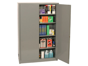 Eagle Flammable Liquid Safety Cabinet - 45 Gallon - 2 Shelves - 2 Door - Manual Close - Gray - 1947XGRAY