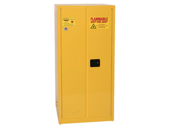 Eagle Flammable Liquid Safety Cabinet - 60 Gallon 2 Shelves - 2 Door - Manual Close - Yellow - 1962X