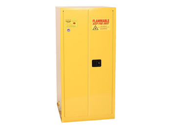 Eagle One Drum Vertical Safety Cabinet - 55 Gallon - 1 Shelf - 2 Door - Self Close - Yellow - 2610X