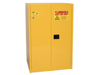 Eagle Flammable Liquid Safety Cabinet - 90 Gallon 2 Shelves - 2 Door - Self Close - Yellow - 9010X