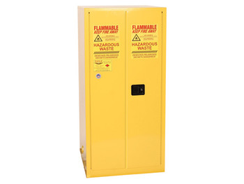 Eagle Haz-Mat One Drum Vertical Safety Cabinet - 55 Gallon - 1 Shelf - 2 Door - Manual Close - Yellow - HAZ1926X