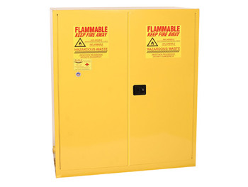 Eagle Haz-Mat Two Drum Vertical Safety Cabinet - 110 Gallon - 1 Shelf - 2 Door - Self Close - Yellow - HAZ5510X