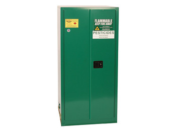 Eagle Pesticide One Drum Vertical Safety Cabinet - 55 Gallon - 1 Shelf - 2 Door - Self Close - Green - PEST2610X