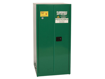 Eagle Pesticide Safety Cabinet - 60 Gallon - 2 Shelves - 2 Door - Self Close - Green - PEST6010X