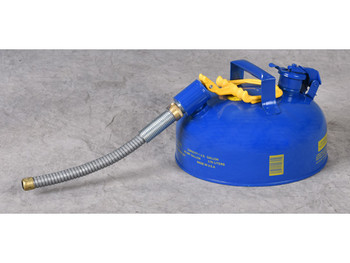 Eagle Type II Steel Safety Can for Combustibles - 1 Gallon - 7/8" Metal Hose - Blue - U211SB