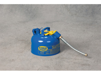 Eagle Type II Steel Safety Can for Kerosene - 2.5 Gallon - 5/8" Metal Hose - Blue - U226SX5B