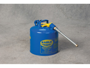 Eagle Type II Steel Safety Can for Kerosene - 5 Gallon - 7/8" Metal Hose - Blue - U251SB