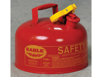 Eagle Type I Steel Safety Can for Flammables - 2 Gallon - Flame Arrester - Red - UI20S