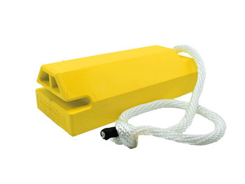 Wheel Chock - Aviation - 20" X 8" X 6" - Large To Oversized Aircraft - Locking Rope - Yellow - AC6820-LR