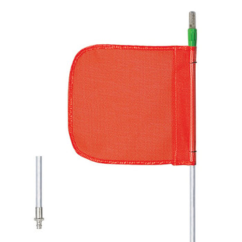 Warning Whip - General Purpose - 5' - Lighted - 12" Orange Flag - Plain - Quick Disconnect - FS5L-QD-O