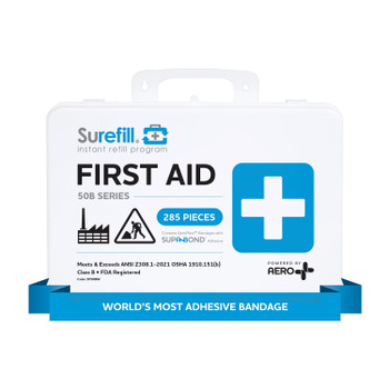 AERO SUREFILL 50 ANSI 2021 B First Aid Kit - Weatherproof Plastic Case  - SF50BW