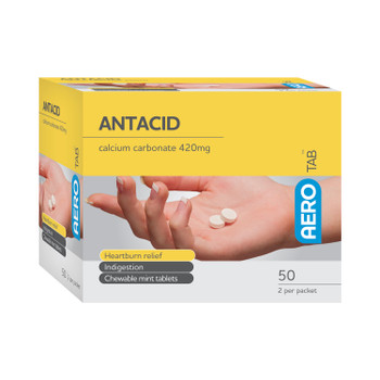 AERO AEROTAB Antacid Tablets 50/box - ATAN50