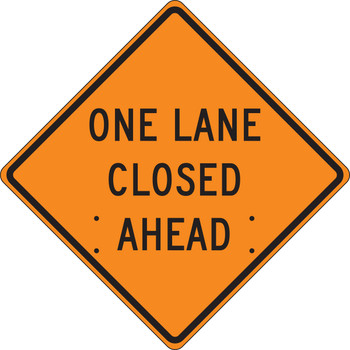 Roll-Up Construction Sign: One Lane Closed Ahead 36" x 36" Reflective Vinyl - FRC314RV