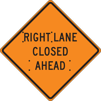 Roll-Up Construction Sign: Right Lane Closed Ahead 36" x 36" Reflective Vinyl 1/Each - FRC315RV