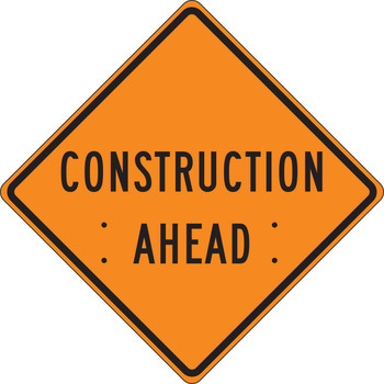 Roll-Up Construction Sign: Construction Ahead 48" x 48" Fluorescent Vinyl 1/Each - FRC410FL