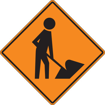 Rigid Construction Sign: Workers (Symbol) 36" x 36" High Intensity Prismatic 1/Each - FRK214HP