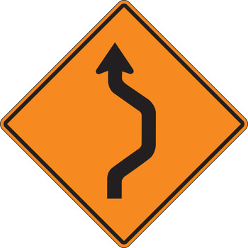 Rigid Construction Sign: Double Reverse Curve (Right) 30" x 30" High Intensity Prismatic 1/Each - FRK227HP