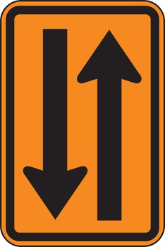 Rigid Construction Sign: Two Way Traffic (Symbol) 18" x 12" DG High Prism 1/Each - FRK257DP