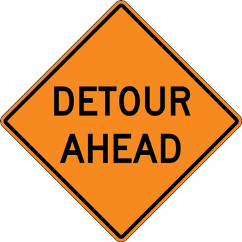 Rigid Construction Sign: Detour Ahead 1/2 Mile 36" x 36" High Intensity Prismatic 1/Each - FRK266HP