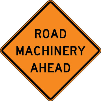 Rigid Construction Sign: Road Machinery Ahead 1/2 Mile 30" x 30" DG High Prism 1/Each - FRK314DP