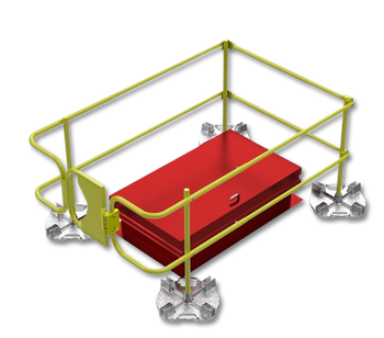 Leading Edge Safety Ballasted Roof Hatch Guardrail For A 36" X 54" Hatch - WBRH-36X54-17-ASM