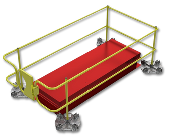 Leading Edge Safety Ballasted Roof Hatch Guardrail For A 48" X 96" Hatch - WBRH-48X96-17-ASM