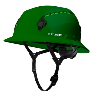 Studson SHK-1 Vented Full Brim Class C Type II - Forest Green Safety Helmet
