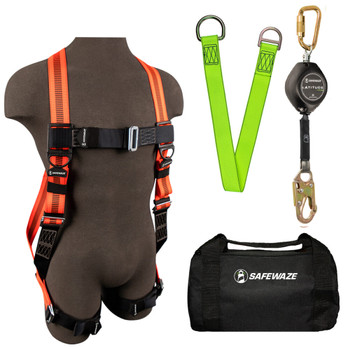 Safewaze V-LINE Bag Kit: FS99280-E Harness, FS-FSP1411-W SRL, FS811-3 Anchor, FS8125 Bag - 021-3144