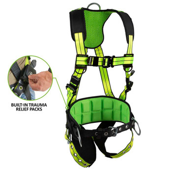 Safewaze PRO+ Construction Harness: 3D, QC Chest, TB Legs, Trauma relief (L) - 023-1244
