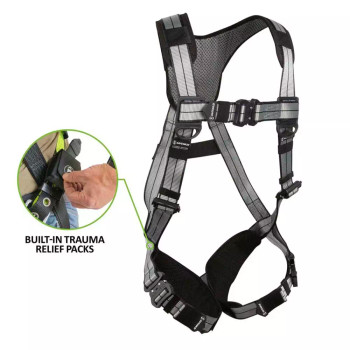 Safewaze PRO+ Slate Harness: Alu 1D, Alu QC Chest/Legs, Trauma relief (3X) - 023-1269