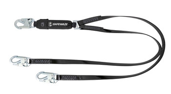 Safewaze PRO-Shield 6' Energy Absorbing Lanyard: Dual Leg, Snap Hooks - 024-2140
