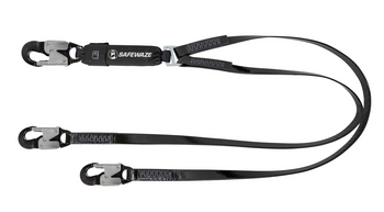 Safewaze PRO-Shield 6' Energy Absorbing Lanyard: Dual Leg, Alu Snap Hooks - 024-2141