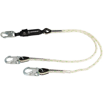 Safewaze PRO 6' Rope Energy Absorbing Lanyard: Dual Leg, Snap Hooks - FS33216
