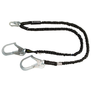 Safewaze PRO 6' Internal Energy Absorbing Lanyard: Dual Leg, Rebar Hooks - FS586
